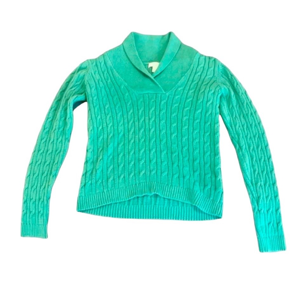 Charter Club Green Cable Knit Sweater